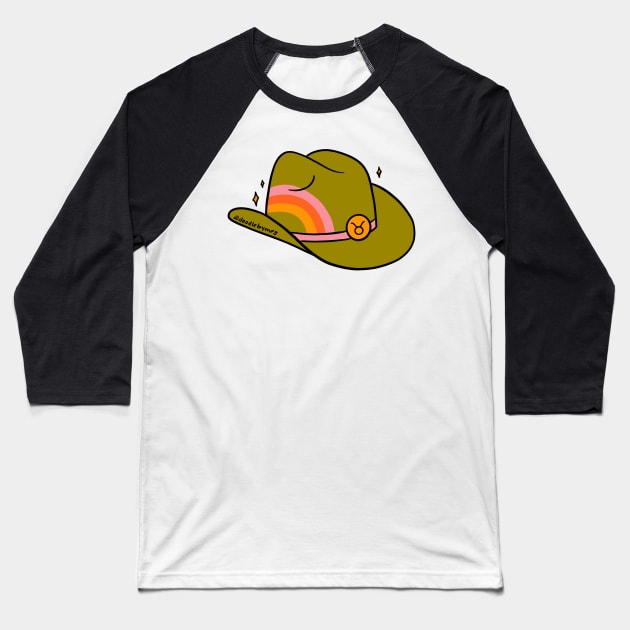 Taurus Cowboy Hat Baseball T-Shirt by Doodle by Meg